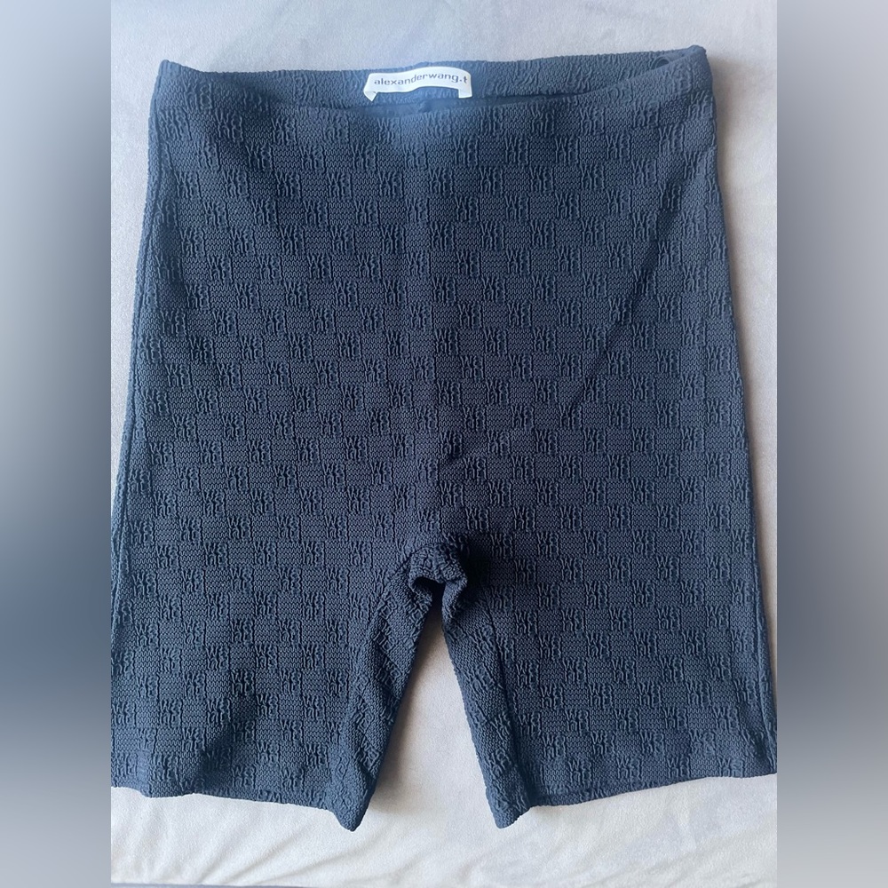 Alexander Wang Black High-Waist Textured Bike Shorts